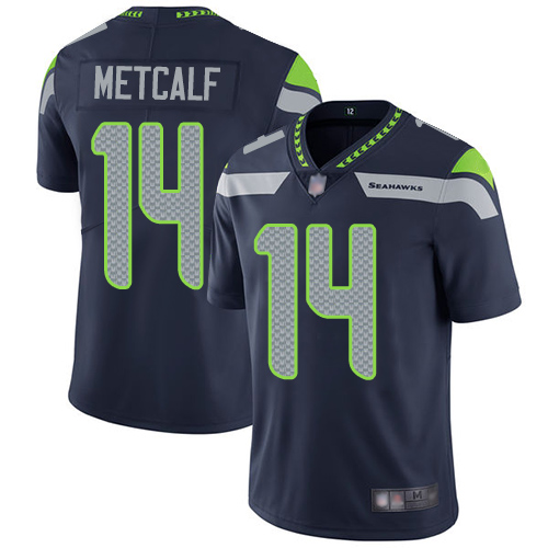 Seattle Seahawks Limited Navy Blue Men D.K. Metcalf Home Jersey NFL Football #14 Vapor Untouchable